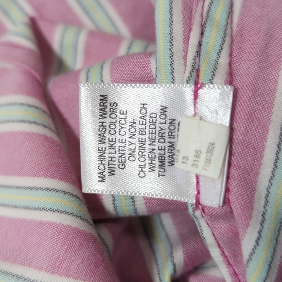 Merona Women's Short Sleeve Striped Button Down Fitted Shirt Sz Sm - Picture 5 of 6